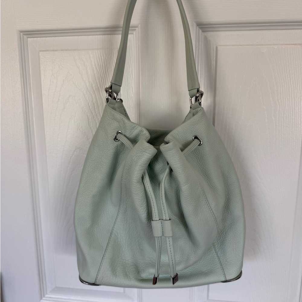 Vince Camuto Light Green Leather Hobo Bag